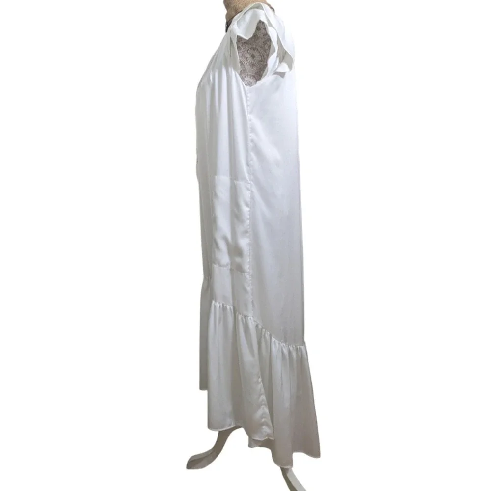 Sabina Musayev White Lace Up Tiered Maxi Dress OS Made in‎ Israel - Picture 4 of 8